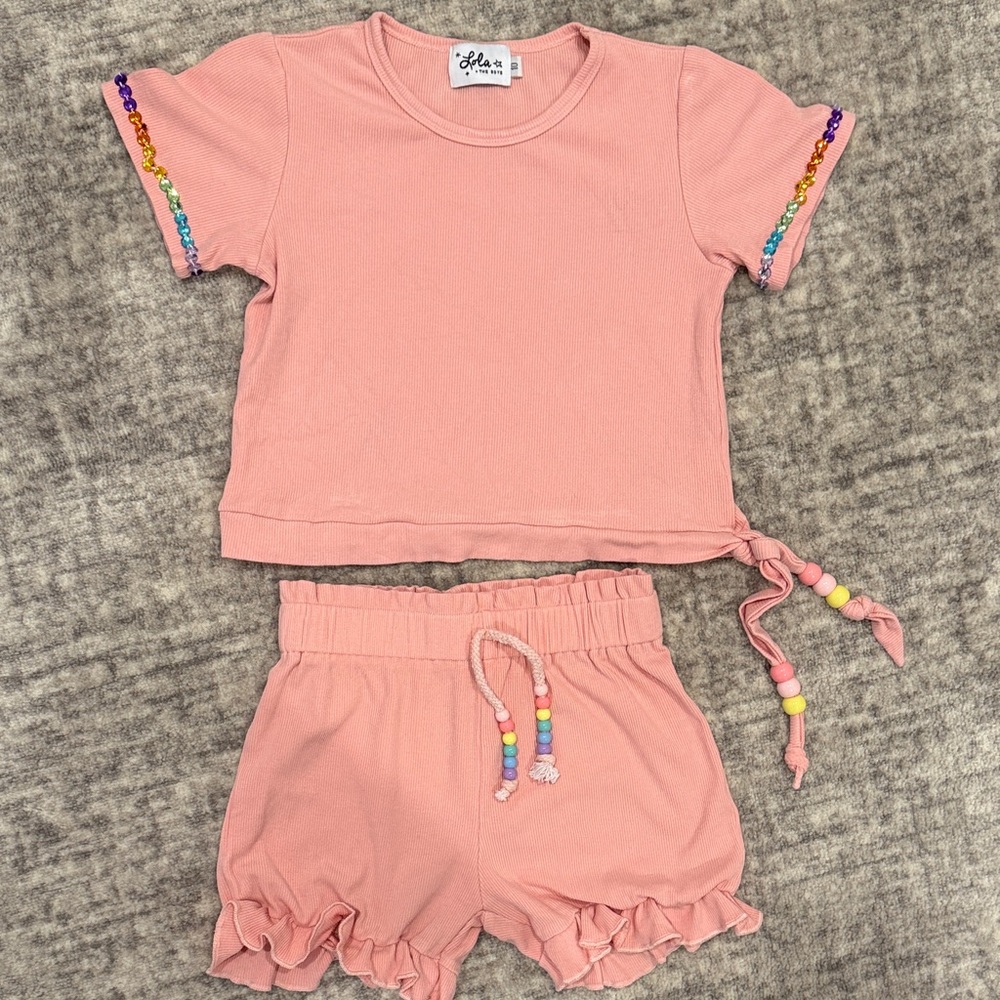 Lola and the boys ruffled shorts set!